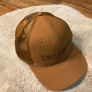 Carhartt Mesh Back Logo Graphic Baseball Hat Cap Brown 101195